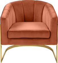 Load image into Gallery viewer, Carter Cognac Velvet Accent Chair
