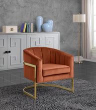 Load image into Gallery viewer, Carter Cognac Velvet Accent Chair
