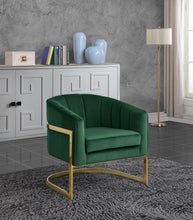 Load image into Gallery viewer, Carter Green Velvet Accent Chair
