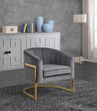 Load image into Gallery viewer, Carter Grey Velvet Accent Chair
