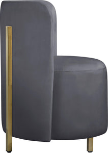 Rotunda Grey Velvet Accent Chair