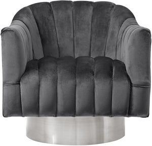 Farrah Grey Velvet Accent Chair