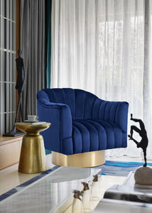 Farrah Navy Velvet Accent Chair