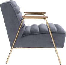 Load image into Gallery viewer, Woodford Grey Velvet Accent Chair
