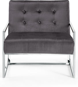 Alexis Grey Velvet Accent Chair