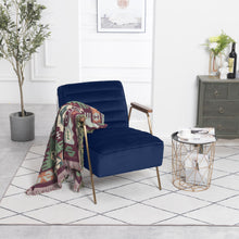 Load image into Gallery viewer, Woodford Navy Velvet Accent Chair
