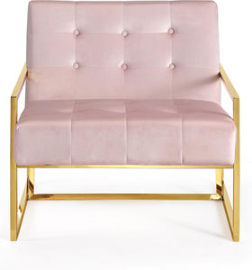 Pierre Pink Velvet Accent Chair