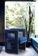 Load image into Gallery viewer, Blair Navy Velvet Accent Chair

