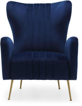 Load image into Gallery viewer, Opera Navy Velvet Accent Chair
