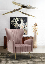 Load image into Gallery viewer, Opera Pink Velvet Accent Chair
