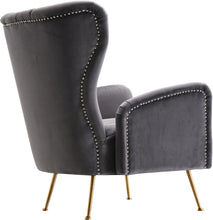 Load image into Gallery viewer, Opera Grey Velvet Accent Chair
