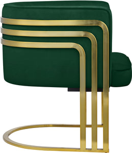 Rays Green Velvet Accent Chair