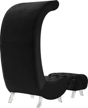 Load image into Gallery viewer, Crescent Black Velvet Accent Chair
