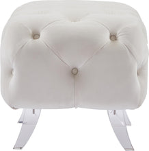 Load image into Gallery viewer, Crescent Cream Velvet Ottoman
