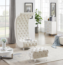Load image into Gallery viewer, Crescent Cream Velvet Accent Chair
