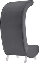 Load image into Gallery viewer, Crescent Grey Velvet Accent Chair
