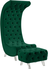 Load image into Gallery viewer, Crescent Green Velvet Accent Chair
