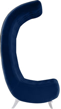 Load image into Gallery viewer, Crescent Navy Velvet Accent Chair
