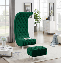 Load image into Gallery viewer, Crescent Green Velvet Accent Chair
