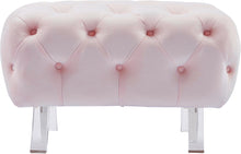 Load image into Gallery viewer, Crescent Pink Velvet Ottoman
