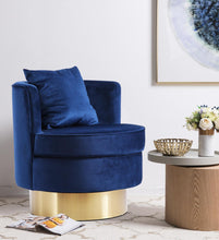 Load image into Gallery viewer, Kendra Navy Velvet Accent Chair
