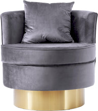 Load image into Gallery viewer, Kendra Grey Velvet Accent Chair
