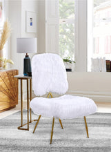 Load image into Gallery viewer, Magnolia White Faux Fur Accent Chair
