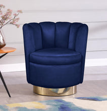 Load image into Gallery viewer, Lily Navy Velvet Accent Chair
