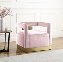 Load image into Gallery viewer, Armani Pink Velvet Accent Chair
