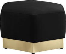 Load image into Gallery viewer, Marquis Black Velvet Ottoman
