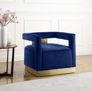 Armani Navy Velvet Accent Chair