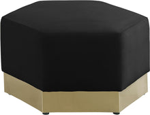 Load image into Gallery viewer, Marquis Black Velvet Ottoman
