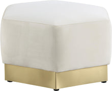 Load image into Gallery viewer, Marquis Cream Velvet Ottoman

