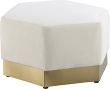 Load image into Gallery viewer, Marquis Cream Velvet Ottoman
