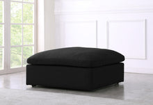 Load image into Gallery viewer, Serene Black Linen Fabric Deluxe Cloud Ottoman
