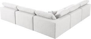 Serene Cream Linen Fabric Deluxe Cloud Modular Sectional