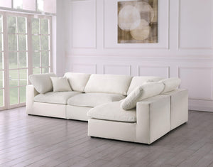 Serene Cream Linen Fabric Deluxe Cloud Modular Sectional