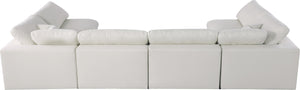 Serene Cream Linen Fabric Deluxe Cloud Modular Sectional