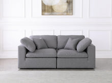 Load image into Gallery viewer, Serene Grey Linen Fabric Deluxe Cloud Modular Sofa
