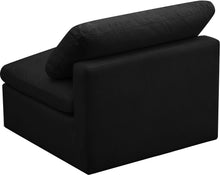 Load image into Gallery viewer, Plush Black Velvet Standard Cloud Modular Armless Chair
