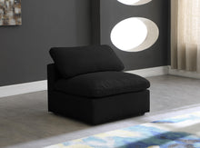 Load image into Gallery viewer, Plush Black Velvet Standard Cloud Modular Armless Chair
