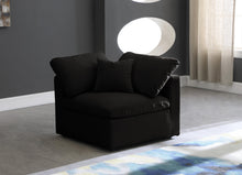 Load image into Gallery viewer, Plush Black Velvet Standard Cloud Modular Corner Chair
