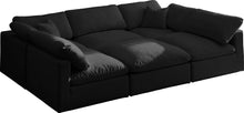 Load image into Gallery viewer, Plush Black Velvet Standard Cloud Modular Sectional
