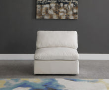 Load image into Gallery viewer, Plush Cream Velvet Standard Cloud Modular Armless Chair
