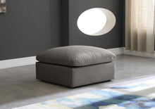 Load image into Gallery viewer, Plush Grey Velvet Standard Cloud Modular Ottoman
