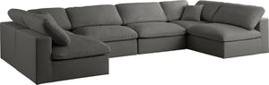 Plush Grey Velvet Standard Cloud Modular Sectional