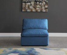 Load image into Gallery viewer, Plush Navy Velvet Standard Cloud Modular Armless Chair
