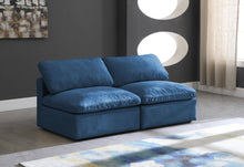 Load image into Gallery viewer, Plush Navy Velvet Standard Cloud Modular Sofa
