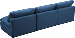 Plush Navy Velvet Standard Cloud Modular Sofa