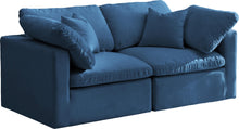 Load image into Gallery viewer, Plush Navy Velvet Standard Cloud Modular Sofa
